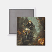 Beagle Riding Motorrad Halloween Beängstigend Magnet (Vorderseite/Rückseite)