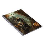 Beagle Riding Motorrad Halloween Beängstigend Notizblock (Rechte Seite)