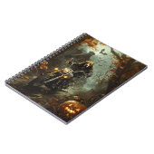 Beagle Riding Motorrad Halloween Beängstigend Notizblock (Linke Seite)