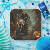 Beagle Riding Motorrad Halloween Beängstigend Pappteller (Party)