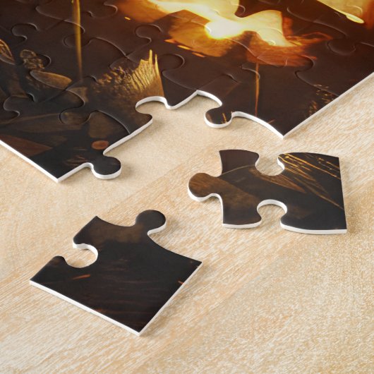 Beagle Riding Motorrad Halloween Beängstigend Puzzle (Seite)