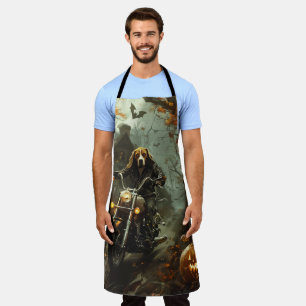 Beagle Riding Motorrad Halloween Beängstigend Schürze