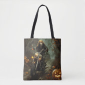 Beagle Riding Motorrad Halloween Beängstigend Tasche (Vorderseite)