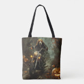 Beagle Riding Motorrad Halloween Beängstigend Tasche (Rückseite)