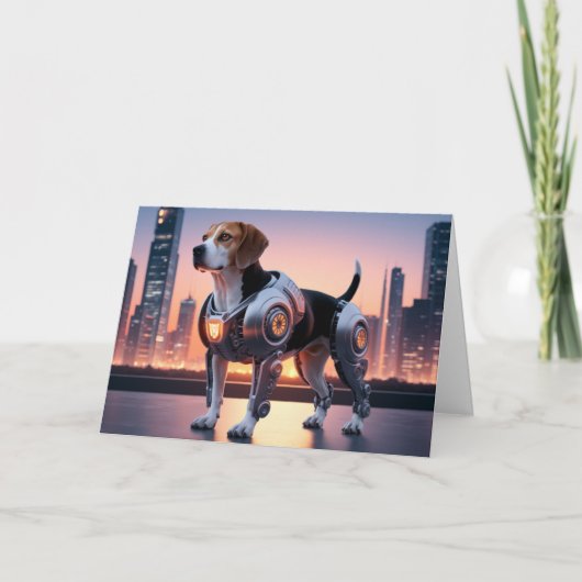 Beagle Robot Card Karte (Vorderseite)