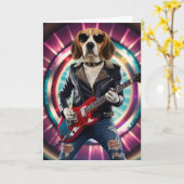 Beagle Rock Star Card Karte (Gelbe Blume)