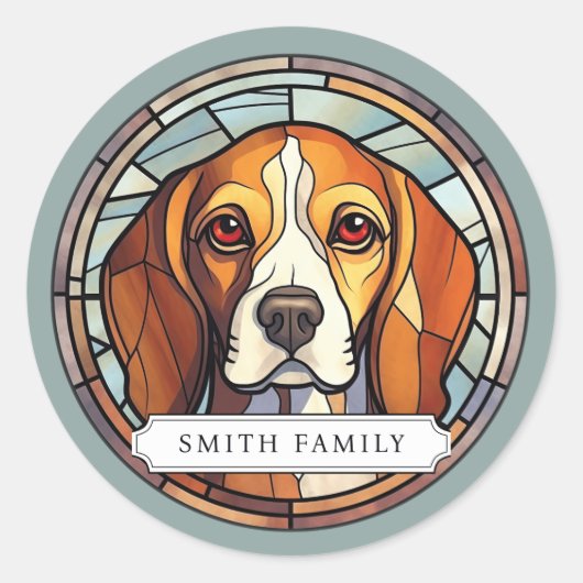 Beagle-Round-Stickers Runder Aufkleber (Vorderseite)
