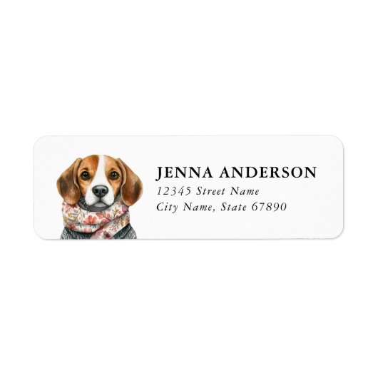 Beagle-Rücksende-Adresse-Etikett (Vorne)