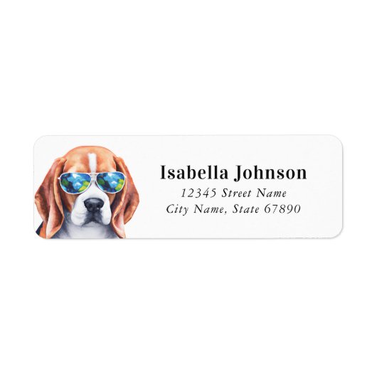 Beagle Rücksendeadressen-Aufkleber (Vorne)