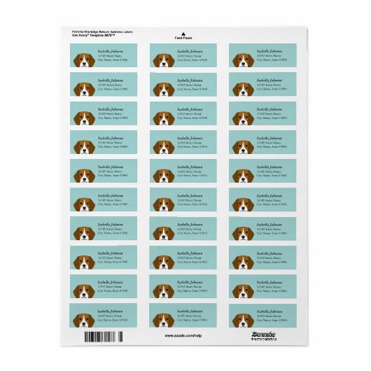 Beagle Rücksendeadressen-Aufkleber (Vorne)