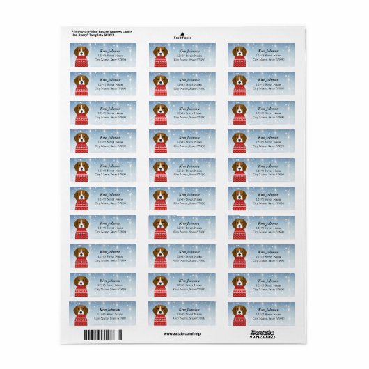 Beagle Rücksendeadressen-Aufkleber (Vorne)