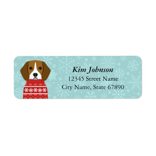Beagle Rücksendeadressen-Aufkleber (Vorne)