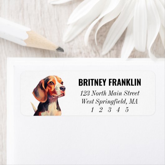 Beagle Rücksendeadressen-Aufkleber (Insitu)
