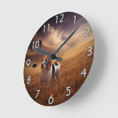 Beagle Runde Wanduhr (Winkel)