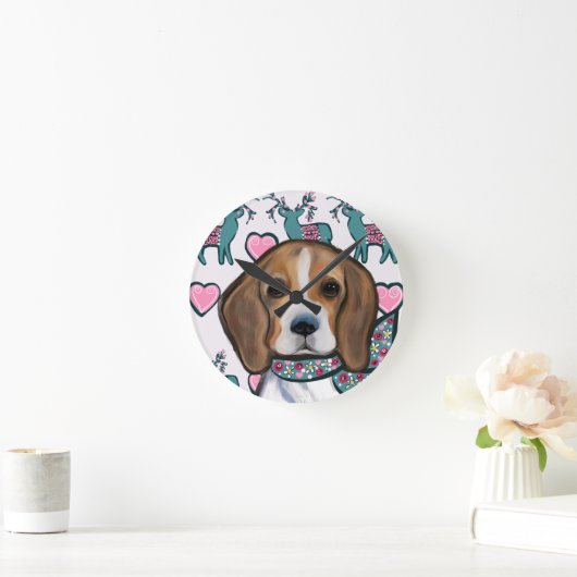 Beagle Runde Wanduhr (Zuhause)