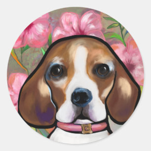 Beagle runder aufkleber