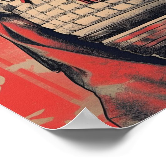 Beagle Samurai Poster (Ecke)