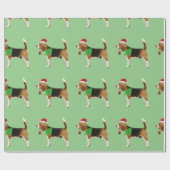 Beagle-Sankt-Weihnachtsgeschenk-Verpackungs-Papier Geschenkpapier (Flach)