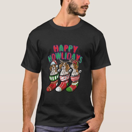 Beagle Santa Claus Elf Rentier Weihnachtshundetank T-Shirt (Vorderseite)