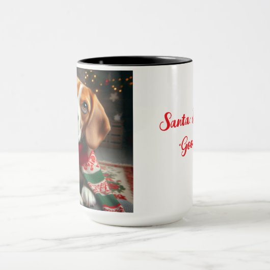 Beagle "Santa define Good" Weihnachtskaffee Tasse (Zentrum)