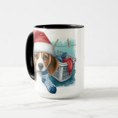 Beagle Santa "Definieren Sie gute Weihnachtskaffee Tasse (Vorderseite Links)