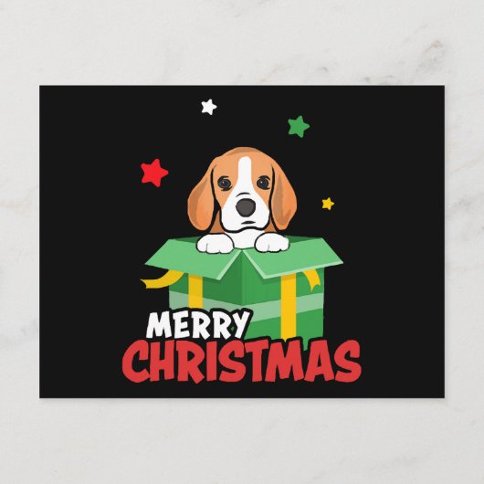 Beagle Santa Dog liebt frohe Weihnachten Weihnacht Begleitkarte (Rückseite)