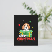 Beagle Santa Dog liebt frohe Weihnachten Weihnacht Begleitkarte (Stehend Vorderseite)