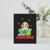 Beagle Santa Dog liebt frohe Weihnachten Weihnacht Postkarte (Stehend Vorderseite)