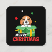 Beagle Santa Dog liebt frohe Weihnachten Weihnacht Quadratische Visitenkarte (Rückseite)