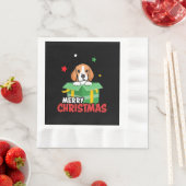 Beagle Santa Dog liebt frohe Weihnachten Weihnacht Serviette (Beispiel)