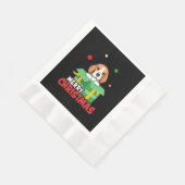 Beagle Santa Dog liebt frohe Weihnachten Weihnacht Serviette (Ecke)