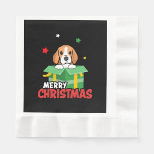 Beagle Santa Dog liebt frohe Weihnachten Weihnacht Serviette