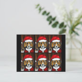 BEAGLE SANTA FEIERTAGSPOSTKARTE (Stehend Vorderseite)