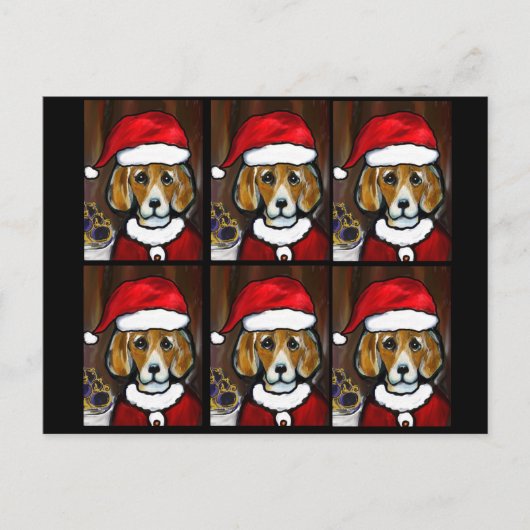BEAGLE SANTA FEIERTAGSPOSTKARTE (Vorderseite)