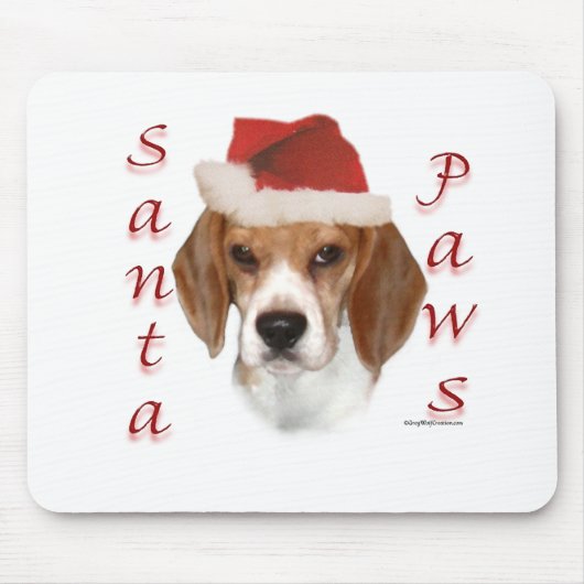 Beagle Santa Paws Mousepad (Vorne)