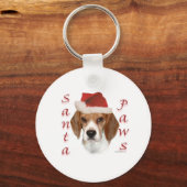 Beagle Santa Paws Schlüsselanhänger (Vorderseite)