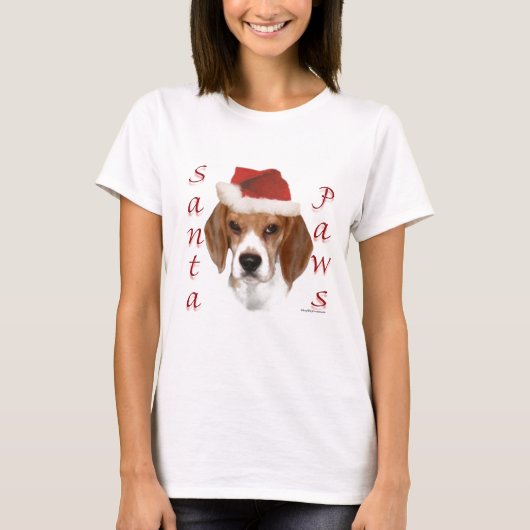 Beagle Santa Paws T-Shirt (Vorderseite)