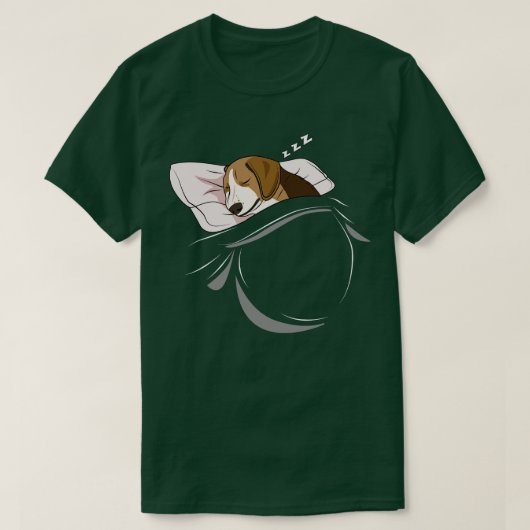 Beagle schlafend Tier Nickerchen Napping Slummi T-Shirt (Design vorne)