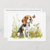 Beagle & Schmetterling - Postkarte (Vorne/Hinten)