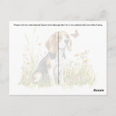 Beagle & Schmetterling - Postkarte (Rückseite)