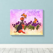 Beagle Schmetterlinge Blume Inspiration Life Zitat Leinwanddruck (Insitu (Holzboden))