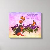 Beagle Schmetterlinge Blume Inspiration Life Zitat Leinwanddruck (Vorderseite)