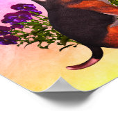 Beagle-Schmetterlinge Blume Inspirationszeitquote Poster (Ecke)