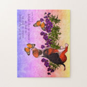 Beagle-Schmetterlinge Blume Inspirationszeitquote Puzzle (Vertikal)