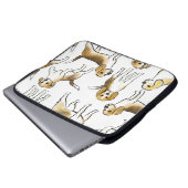 Beagle Schönheit: Wasserfarben-Hundemuster Laptopschutzhülle (Vorne Knopf)