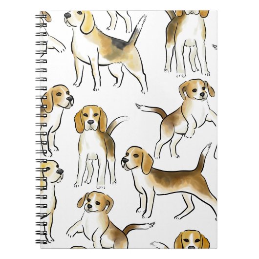 Beagle Schönheit: Wasserfarben-Hundemuster Notizblock (Vorderseite)