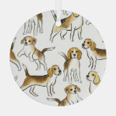 Beagle Schönheit: Wasserfarben-Hundemuster Ornament Aus Glas (Rückseite)