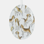 Beagle Schönheit: Wasserfarben-Hundemuster Ornament Aus Glas (Vorderseite links)