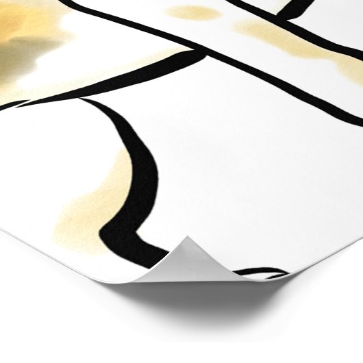 Beagle Schönheit: Wasserfarben-Hundemuster Poster (Ecke)