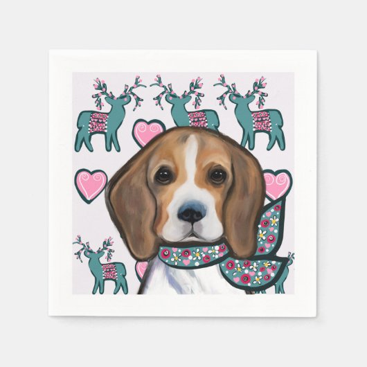 Beagle Serviette (Vorderseite)